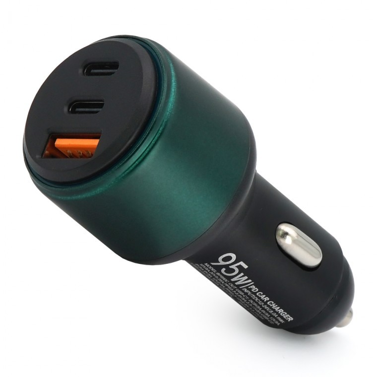 자동차 차량용 고속 충전기 시거잭 QC3.0+PD 95W 그린 - 상품 이미지