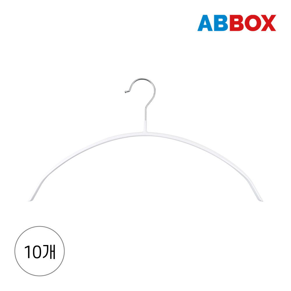 에이비박스 어깨뿔방지 논슬립 상의 라운드 옷걸이 화이트, 10개