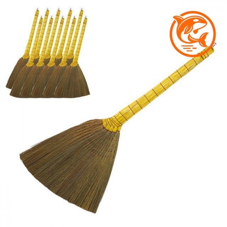 다목적 갈대비 청소 붓자루 가벼운 바닥 청소용품 - 상품 이미지