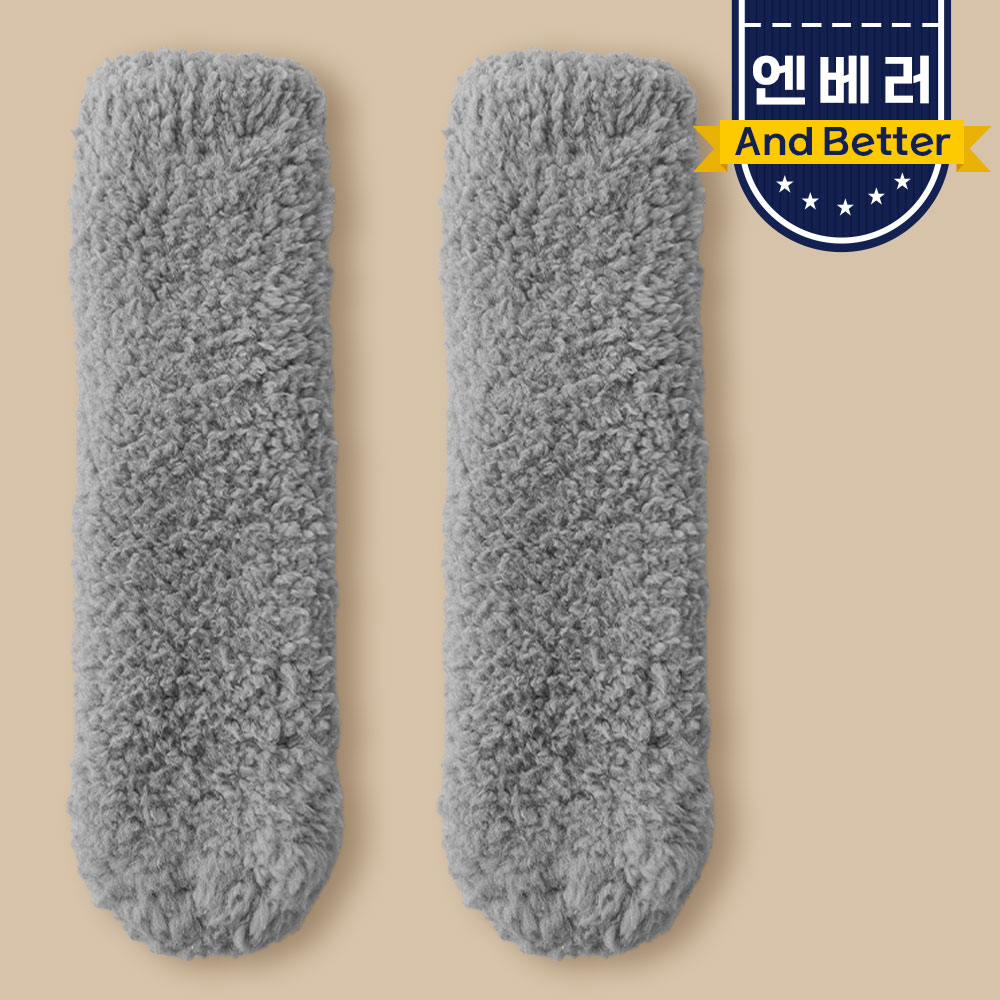 [2켤레] 왕도톰 수면양말 겨울 기모 수족냉증 보온 임산부 여성 무압박 귀여운 양털양말 - 상세 이미지 3