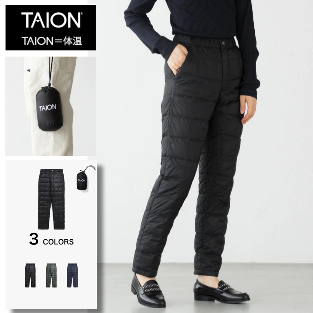 타이온 여성 테이퍼드 다운 팬츠 골프 등산 패딩바지 TAION-W131TD 블랙 M - 상품 이미지