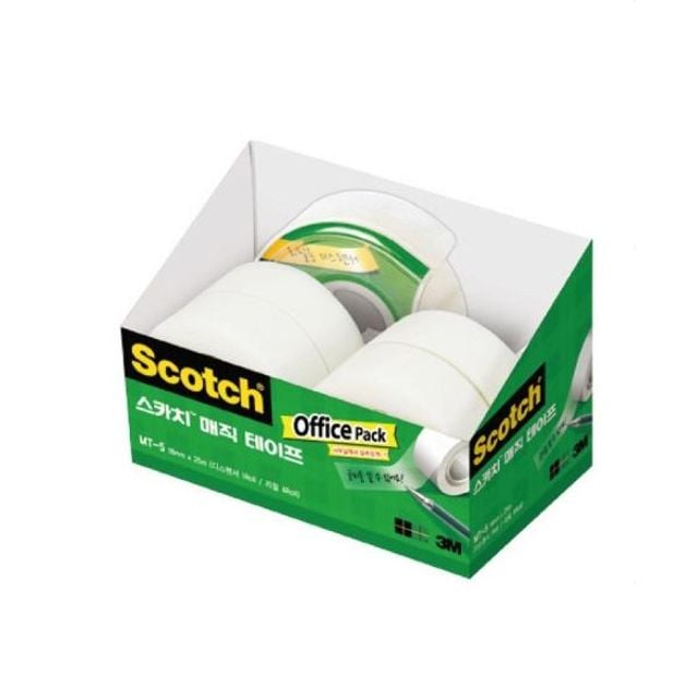 3M 스카치 매직테이프 오피스팩 MT-5(18mmX25m 디스펜서1개+18mmX25m 리필4개) - 상품 이미지
