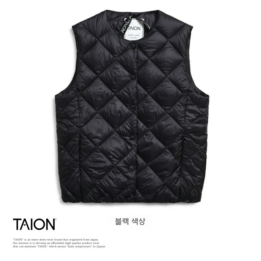 타이온 여성 경량 다운베스트 패딩조끼 TAION-W004BCI 블랙 M - 상세 이미지 5