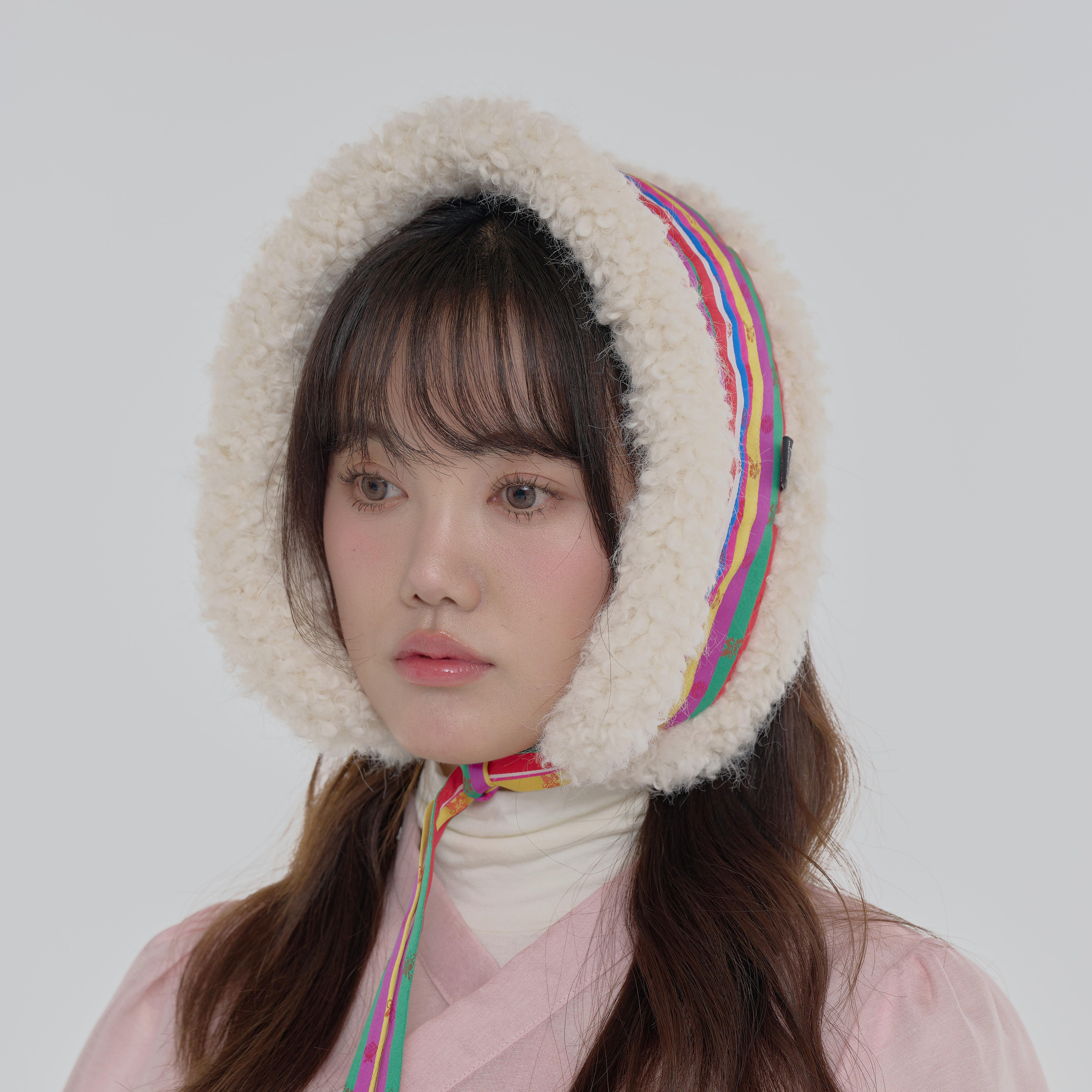명썸 [조선 러프 볼끼] 롱 한복 쓰개 FUR 귀도리 목도리 오방색동 : 명썸