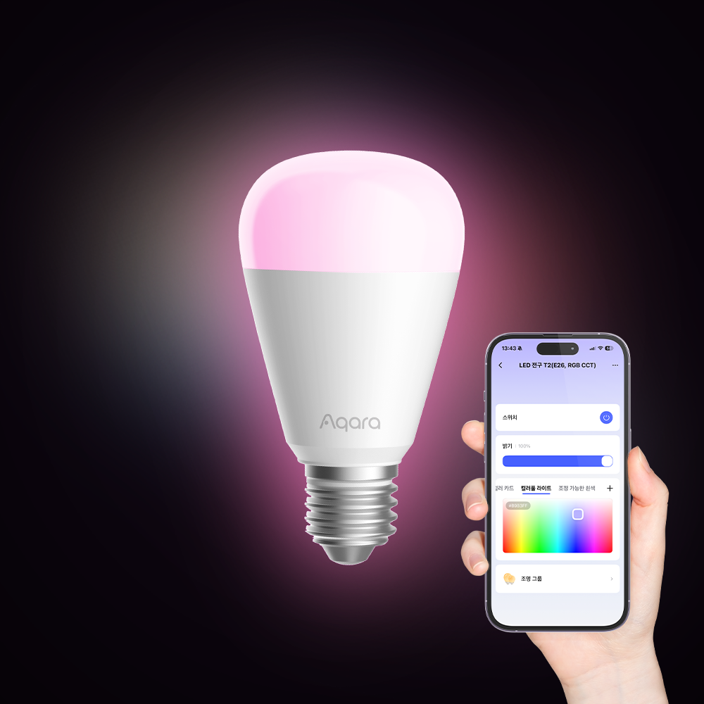 아카라 스마트 LED 전구 T2 컬러 RGB 화이트 CCT - 상품 이미지