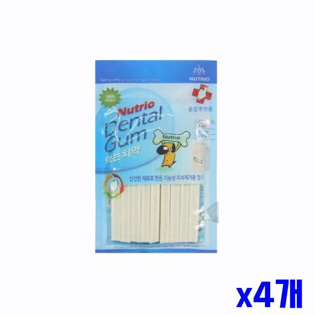 애견 밀크 치석제거용 껌 100g x4개 반려견껌 애견껌 - 상품 이미지