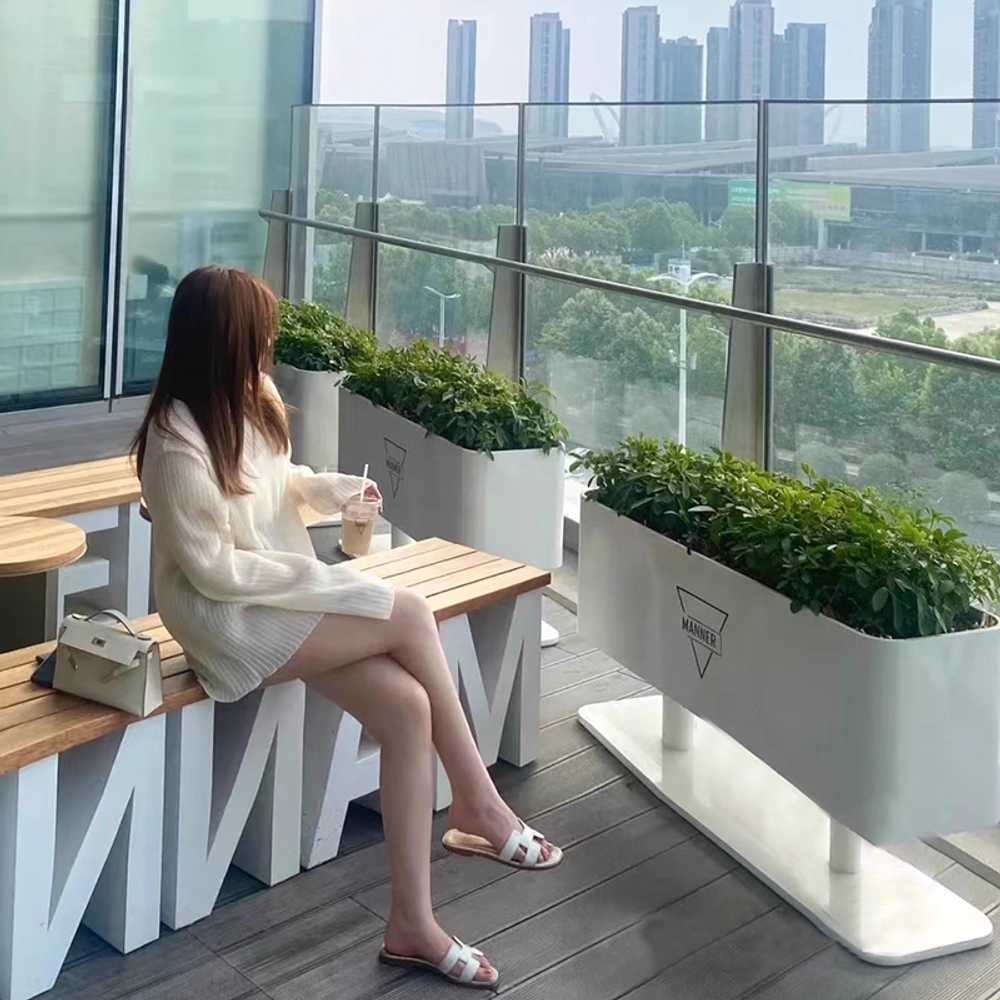 야외 철제화분 파티션 카페 가림막 스탠드 랙 플랜트 80x30x60cm - 상세 이미지 4