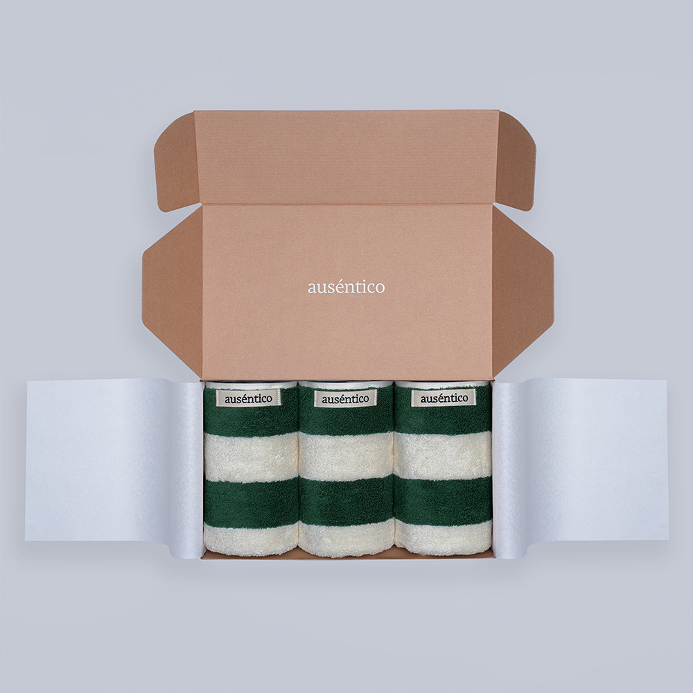오센티코 페이스타올 선물세트 210g, 딥모스, 3장 - 상품 이미지