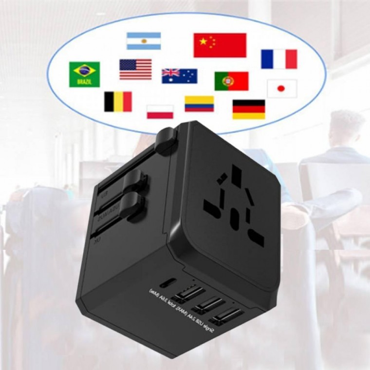 USB 충전 여행용멀티어댑터 해외 돼지코 전세계 C타입 - 메인 이미지