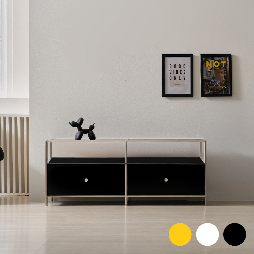 벨리에 미드센츄리거실장 모듈거실장 1200x400x485mm, 블랙