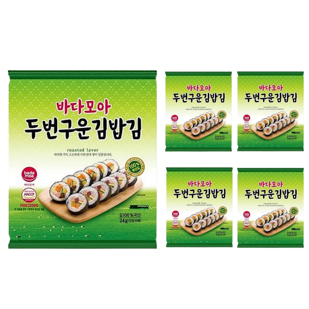 바다모아 잘 터지지 않는 두번 구운 김밥김 10매, 10개입, 5개 - 상품 이미지