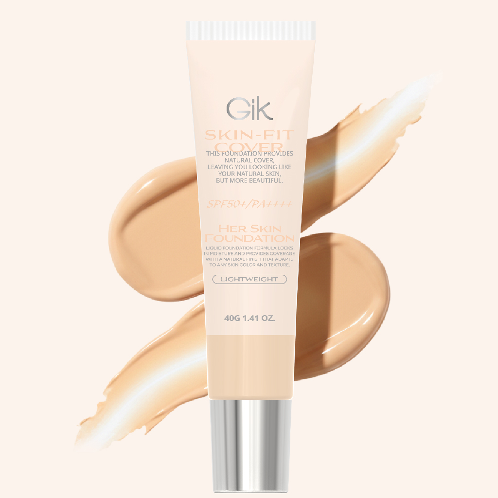 GIK 허스킨 3중 기능성 올인원 광채 밀착 커버 롱래스팅 파운데이션 SPF50+40g - 상품 이미지