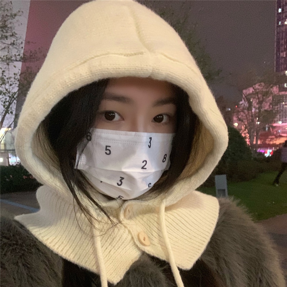 캐시미어 바라클라바 모자 겨울 방한 보온 따뜻한 부드러운 포근한 두건형 여성 데일리 패션 - 상세 이미지 4
