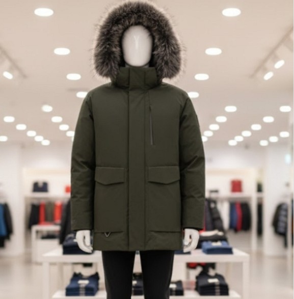 밀레 아웃도어 남자 겨울 고어 윈드스토퍼 야상형 라쿤 다운 패딩점퍼 - 상품 이미지