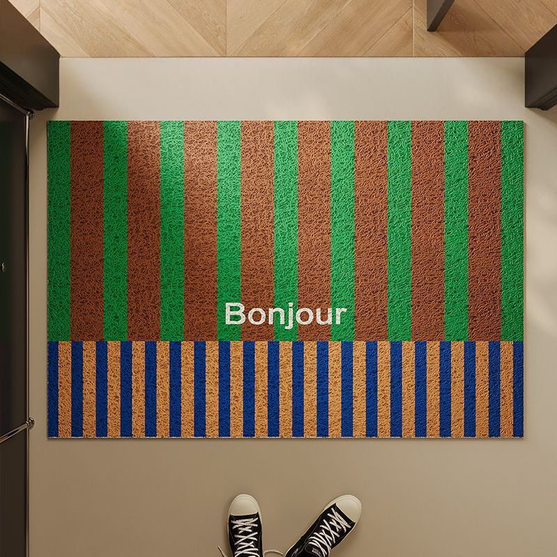 레트로 감성 발매트 현관 화장실 입구 바닥 발판 봉쥬르 A (루프타입) 40x60cm - 상품 이미지