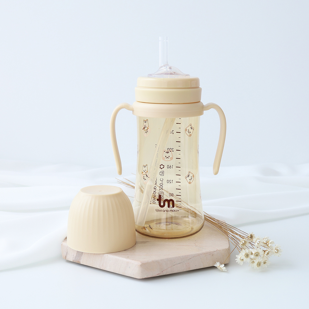 [토비앤몰리] 1+1 돗람이 아기 유아 어린이집 이유식 자기주도 빨대컵 280ml