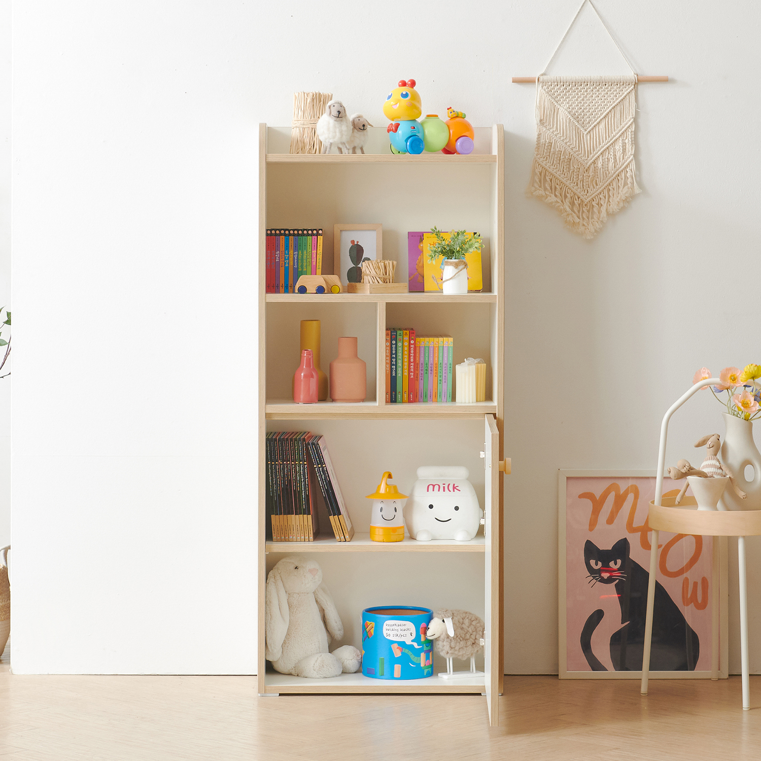 초등학생 책장 유아 4단 600 1도어 아이방 가구 배치