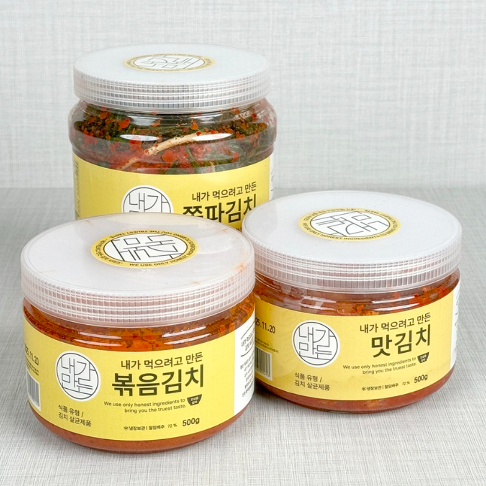 내가 먹으려고 만든 맛있는 볶음500g + 맛김치500g + 쪽파김치1kg 3종세트 - 상품 이미지