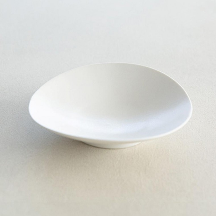 이천도자기 효백자 접이 타원접시 소 18cm 식기 그릇 플레이트 대접시 - 메인 이미지