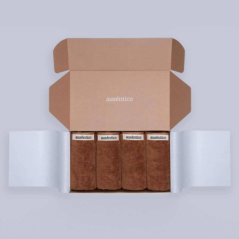 오센티코 페이스타올 선물세트 210g, 카멜브라운, 4장 - 상품 이미지