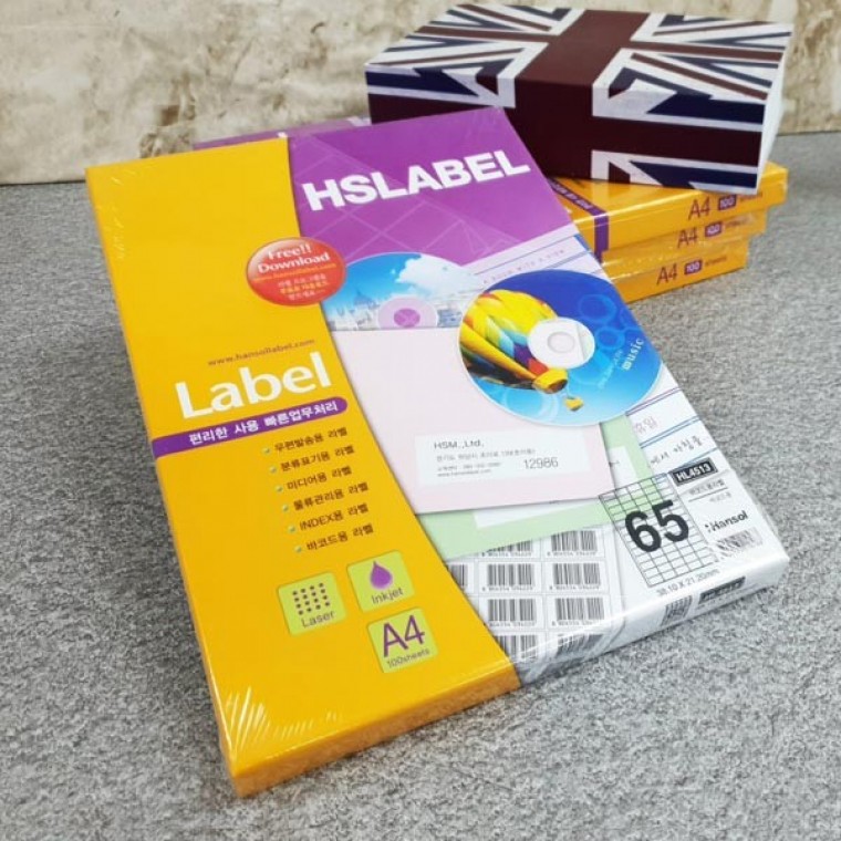 (ABM도매콜) 라벨지 100매 hL4513 바코드용(65칸) - 상품 이미지