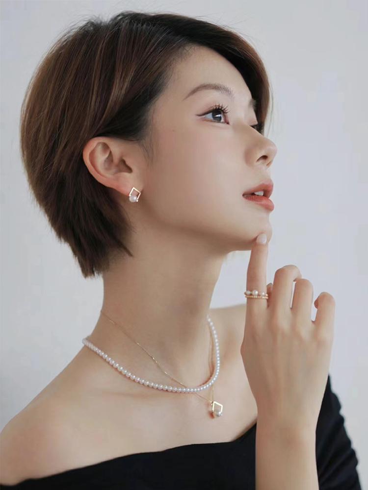 50대 60대 여성 인모 리얼 헤어 단발 가발 항암 엄마 수작업 다크브라운 왼쪽 - 상세 이미지 4