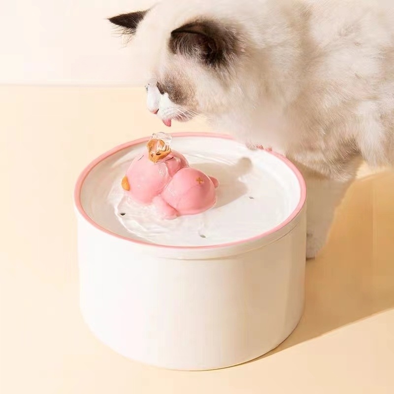 고양이 정수기 1.2L 반려동물 펫 자동 급수대 저소음 필터 순환식 깨끗한 신선한 물 - 상세 이미지 2