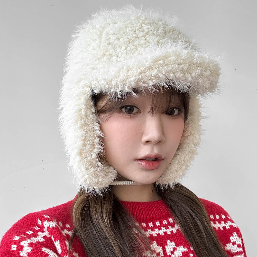 여성귀달이모자 양털 귀도리 방한 스키장 패딩트루퍼햇 겨울모자 - 상세 이미지 5