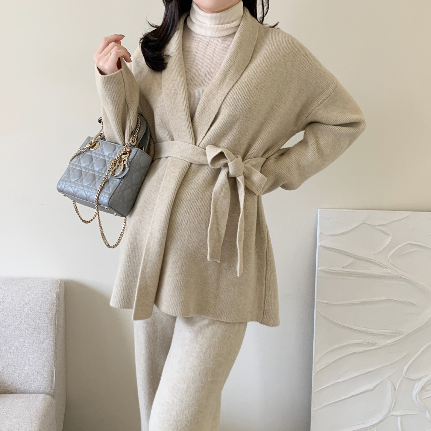 벨지움 로브 울가디건 임산부투피스 임부바지 만삭 가을 겨울 임부복