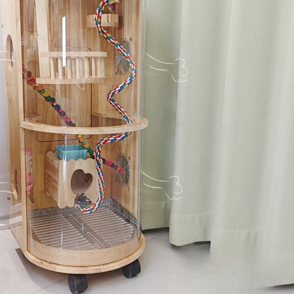 슈가글라이더 사육장 피그미다람쥐 투명 아크릴 다층 케이지 햄스터 친칠라 활동공간 반려동물 - 상세 이미지 4