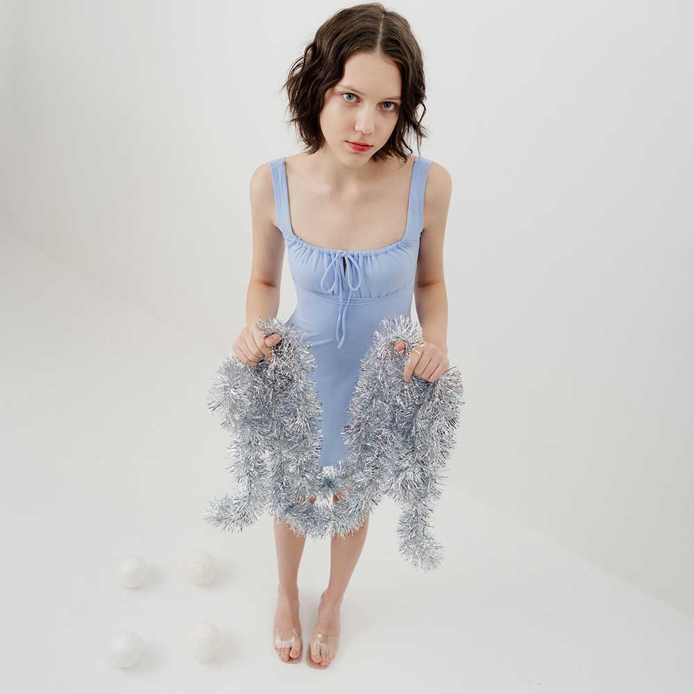 [Holiday 선물포장] 브루네라 스퀘어넥 셔링 원피스수영복 크리스마스 - 상세 이미지 2