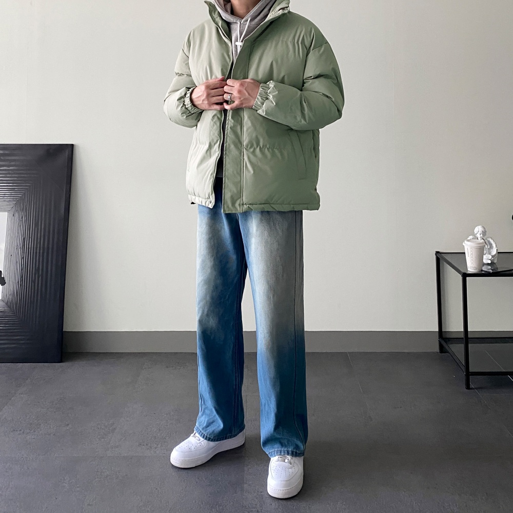 겨울 작업 잠바 40대남자패딩 미들 다운 오버핏 회사 아우터 발열 외투 이미지 8