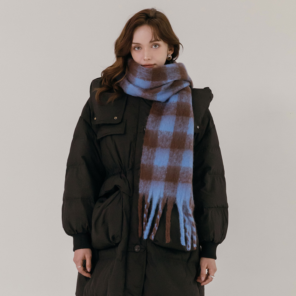 클래식 무드 체크 롱 머플러 - 메인 이미지