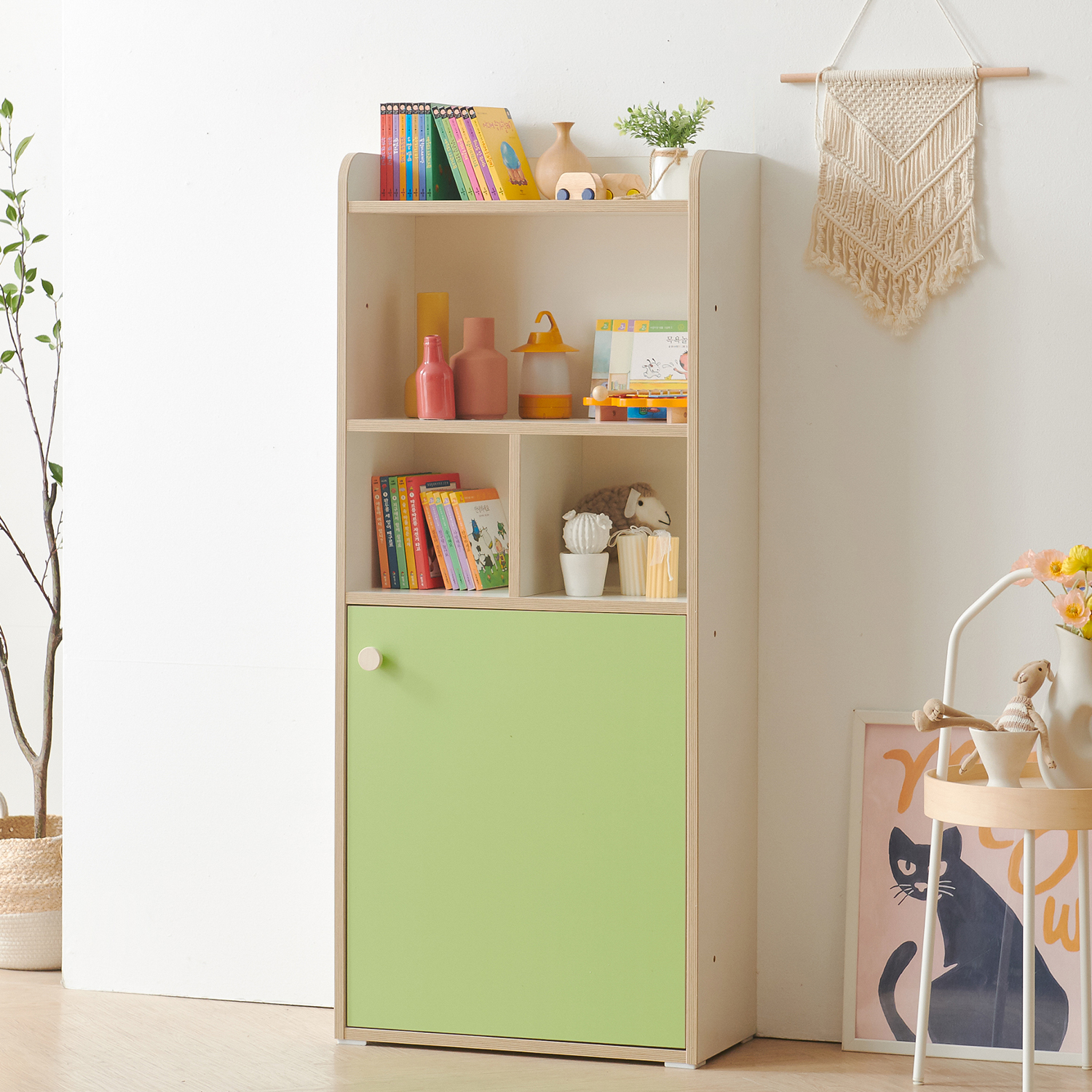 초등학생 책장 유아 4단 600 1도어 아이방 가구 배치