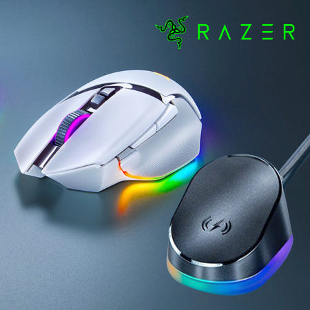 [국내정발] 레이저 바실리스크 V3 PRO 35K 무선마우스 화이트 + 충전독 PRO