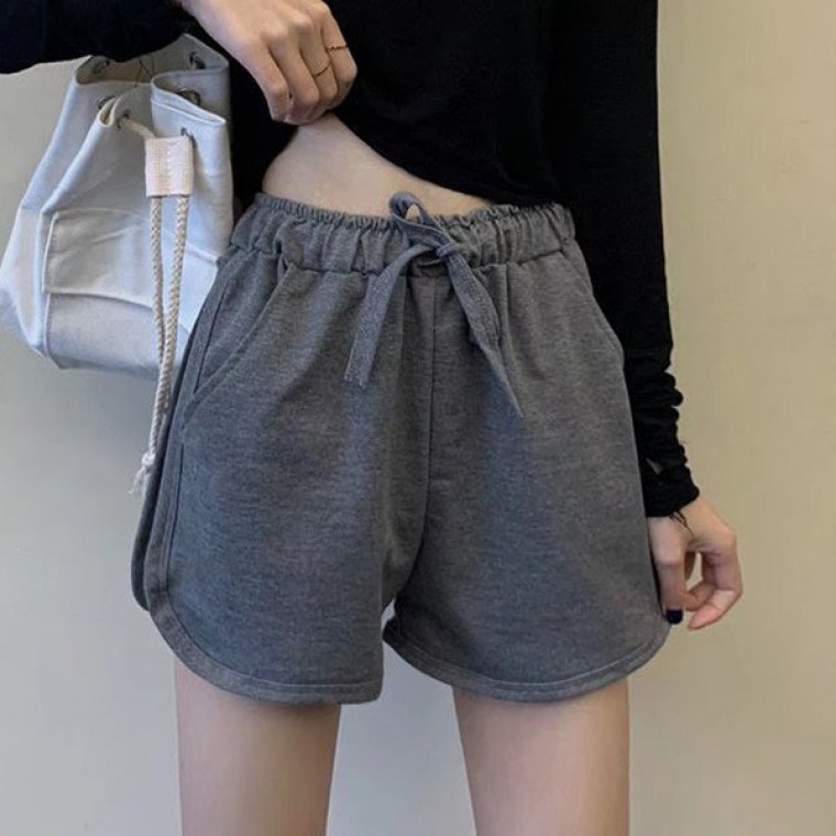 팬츠 반바지 트레이닝 밴딩 끈조절 홈웨어 러닝 여성 - 메인 이미지