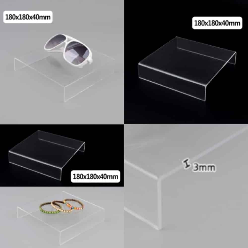 정사각 ㄷ형 열대 180x180x40mm 마트진열대 상품진열대 아크릴전시대 회전진열대 진열매대 - 메인 이미지