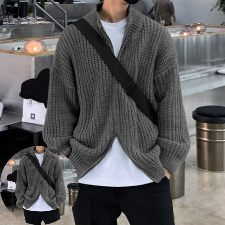 간절기 포근 위 아래 투웨이 니트 가디건 집업 남성 아우터