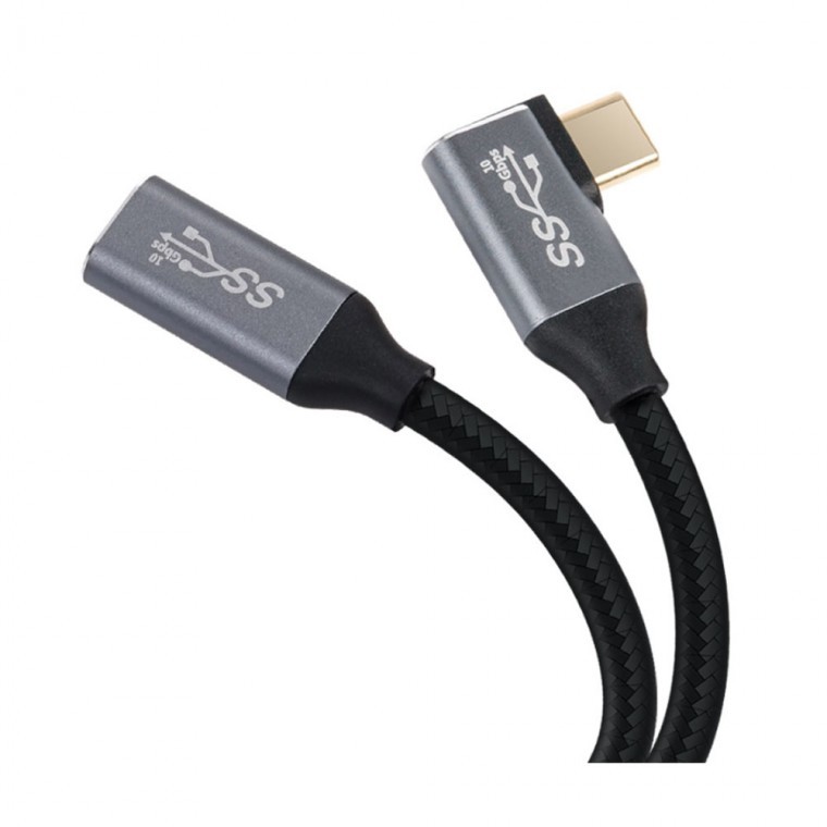 USB 3.1 C타입 4K 60Hz UHD 연장 꺾임케이블 GEN2 1.5M PD 고속충전 데이터전송 - 상품 이미지