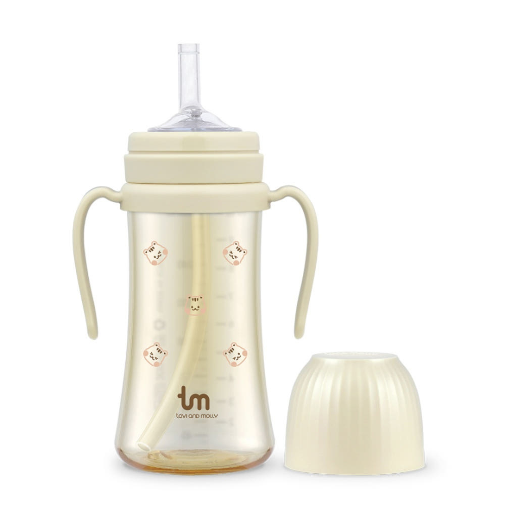 [토비앤몰리] 1+1 돗람이 아기 유아 어린이집 이유식 자기주도 빨대컵 280ml