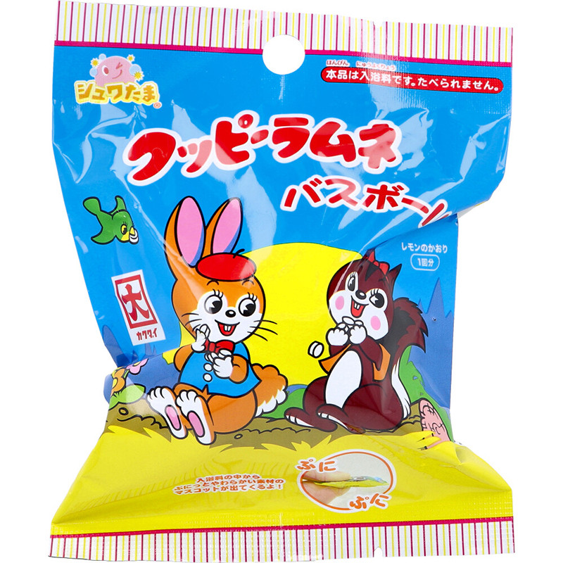 쿳피 라무네 캐릭터 마스코트 바스볼 입욕제 레몬향 1개입 75g - 욕실/입욕용품 - 하카타몰
