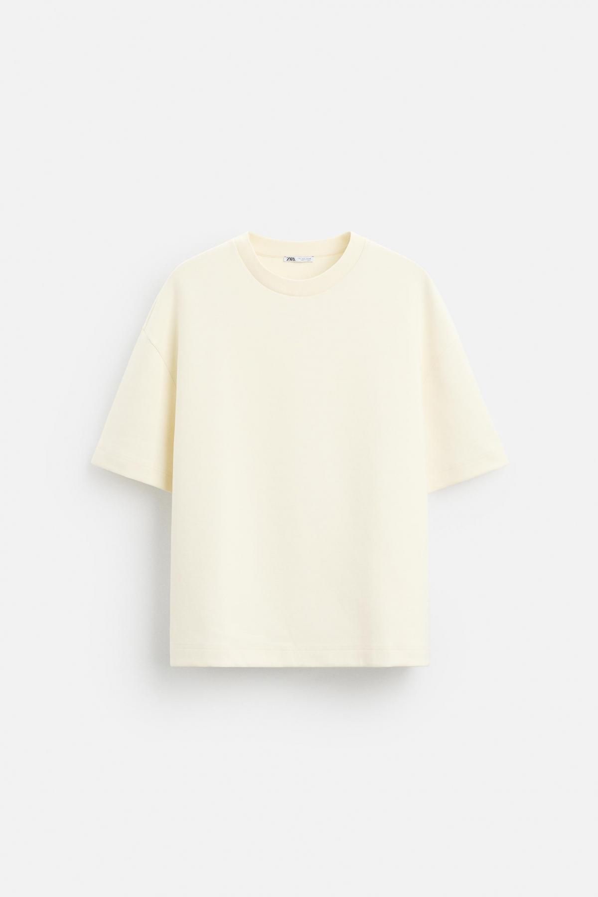 자라 엠보싱 프린트 티셔츠 3665/401 OYSTER-WHITE - 상품 이미지