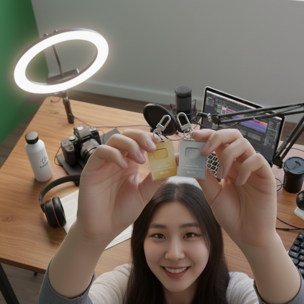 응원 굿즈 유튜브 버튼 키링 유튜버 커스텀 인플루언서 홍보 선물 단체 소품 연예인 가수 이미지 6