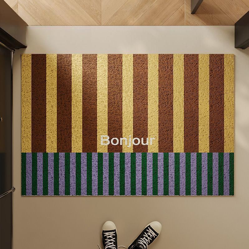 레트로 감성 발매트 현관 화장실 입구 바닥 발판 봉쥬르 A (루프타입) 40x60cm - 상세 이미지 3