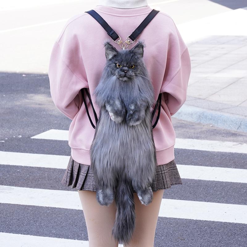 인조 메인 캣 공식 수제 인형 여자 남자 선물용 블랙 60cm-69cm - 상세 이미지 2