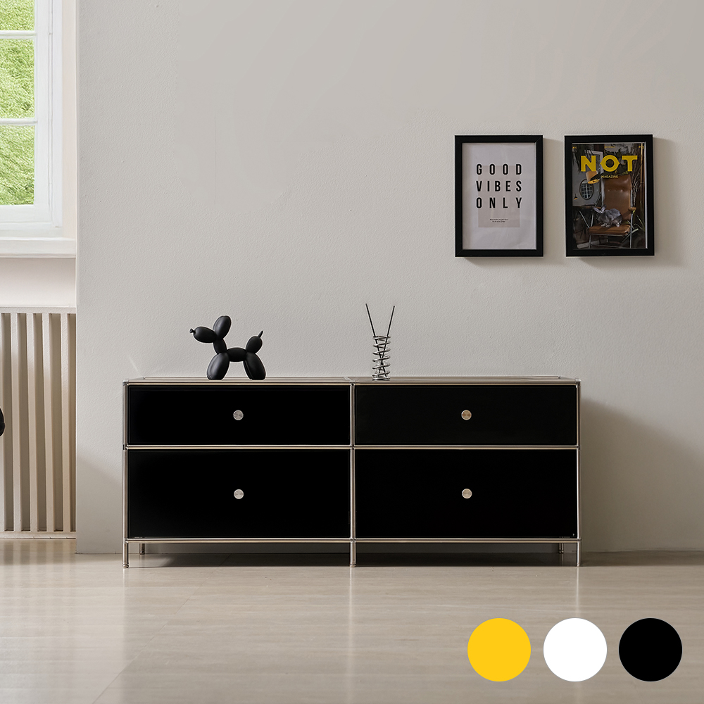 벨리에 아벨 모듈거실장 미드센츄리거실장 1200mm, 블랙