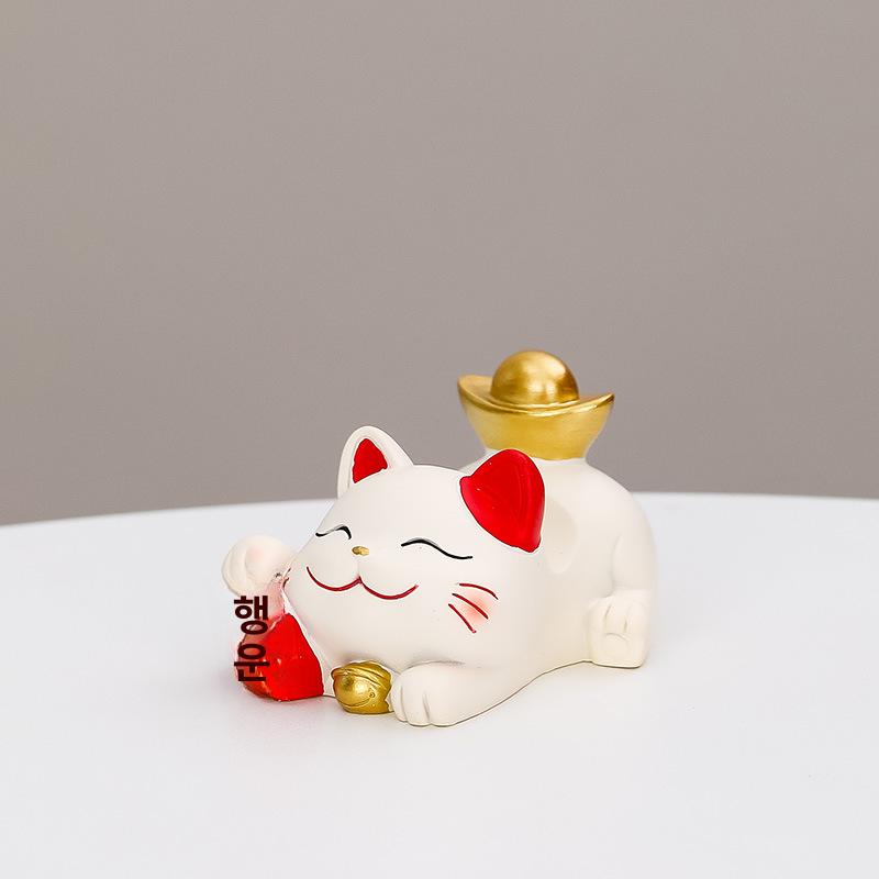 귀여운 행운 고양이 휴대폰 거치대 책상 장식 선물 추천 럭키캣 휠 다리토닥기 - 상세 이미지 4