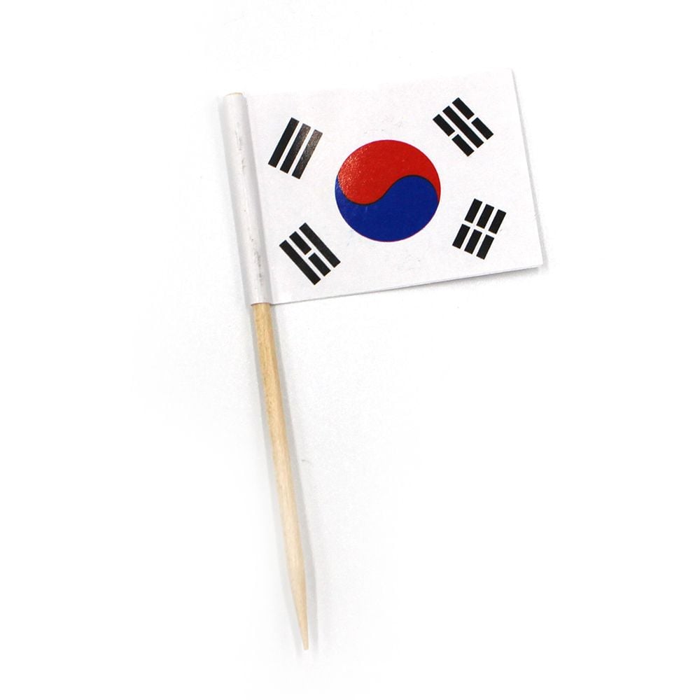 한국음식 미니 태극기 이쑤시개 데코용 꽂이 10개 - 상품 이미지