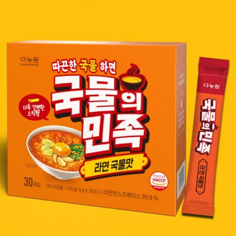 가루형 국물의민족 30스틱 라면 가루 국물맛 - 메인 이미지