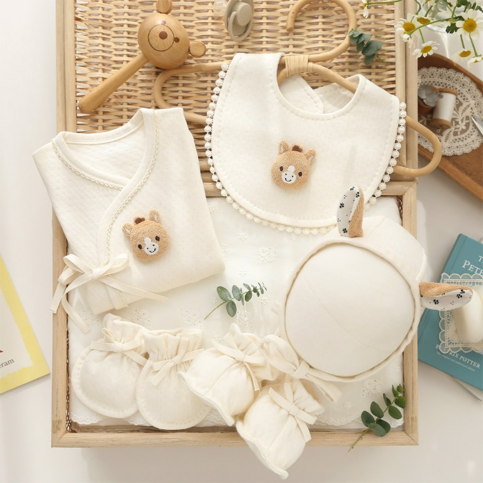 오가닉 아기 말 포포 배냇저고리 만들기 세트 내추럴 태교바느질 DIY 사계절용 여름 선택 - 메인 이미지